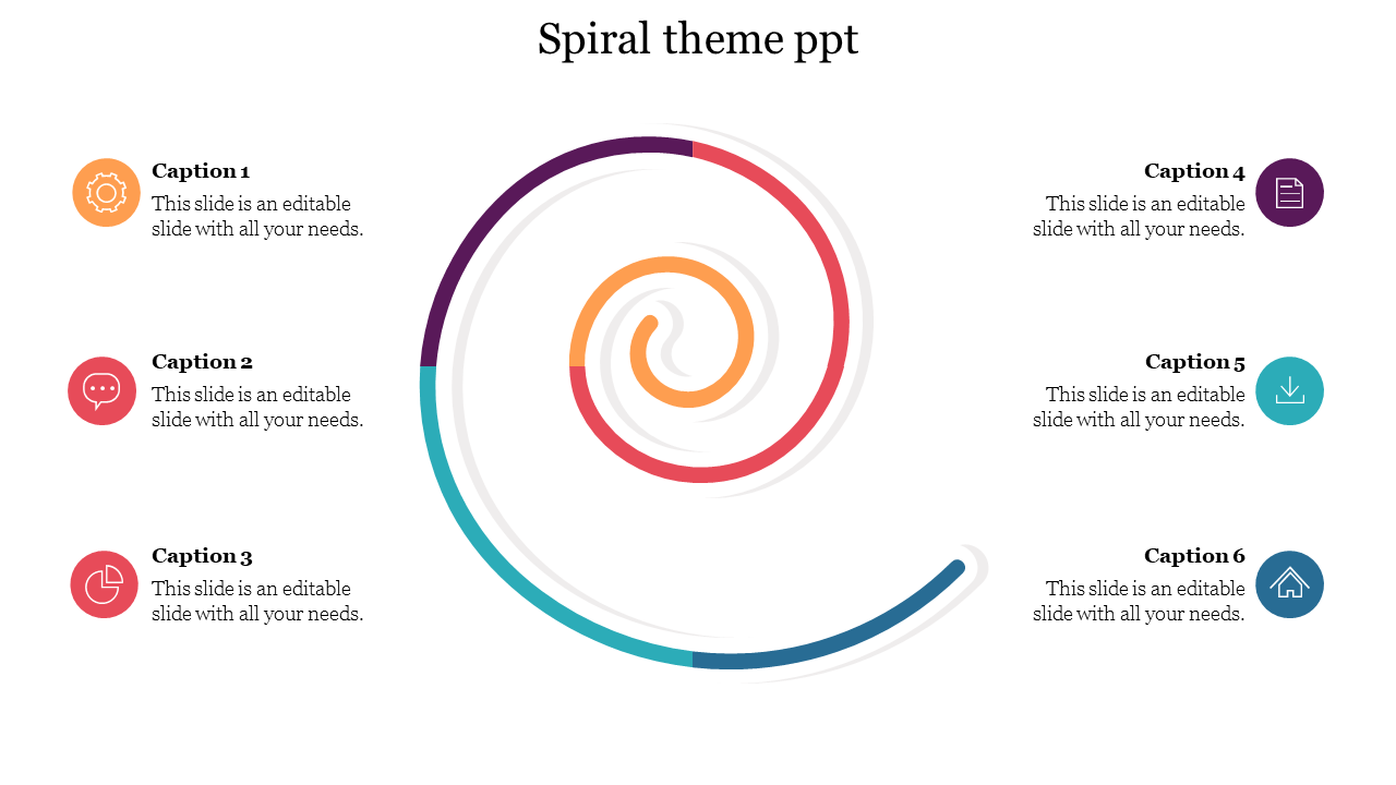 Innovative Spiral Theme PPT Template Presentations
